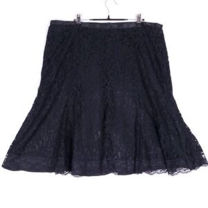 Lane Bryant Floral Lace A-Line Skirt 18 Black